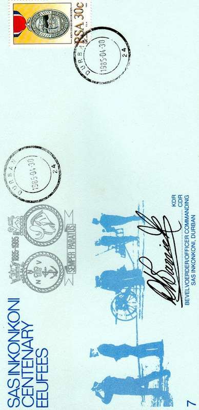 SAS INKONKONI Centenary 1885-1985.Signed