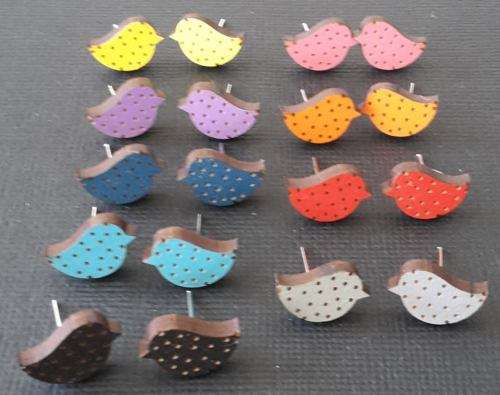 Laser cut handmade earrings studs 10pcs