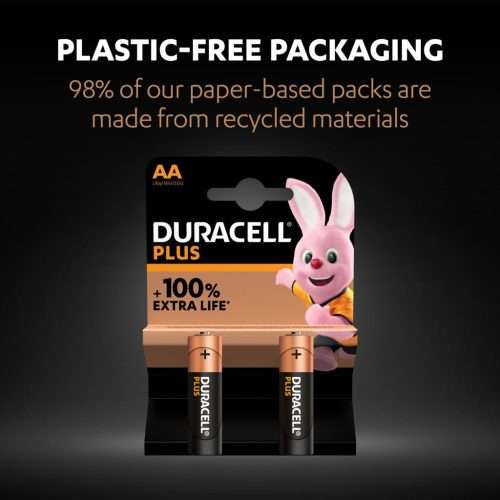 Duracell Plus AA Batteries - 4 Pack (New with 100% Extra Life*)