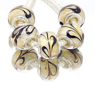 Murano Style Bead, Cream / Honey