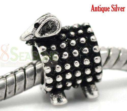 Sheep Bead, Tibetan silver - fits European Charm Bracelet