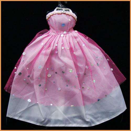 Barbie Fashion House -  Clothes, Handmade, Stunning Barbie Pink Dress Gown