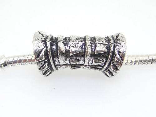Bead in Tibetan Silver , Wide Spacer