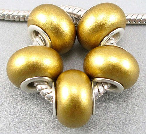 Bead, Gold Murano Style - fits most European Style Charm Bracelets
