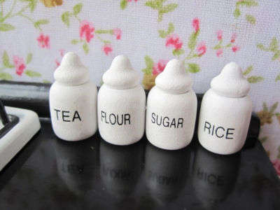 Barbie Miniature, Re ment - Kitchen Container Set 4pcs