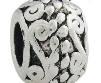 Sterling Silver PLATED Bead, fits most European Charm Bracelets