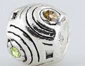 Sterling Silver PLATED Bead, fits most European Charm Bracelets