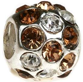 Bead with Swarovski Crystals, fits most European Charm Bracelets