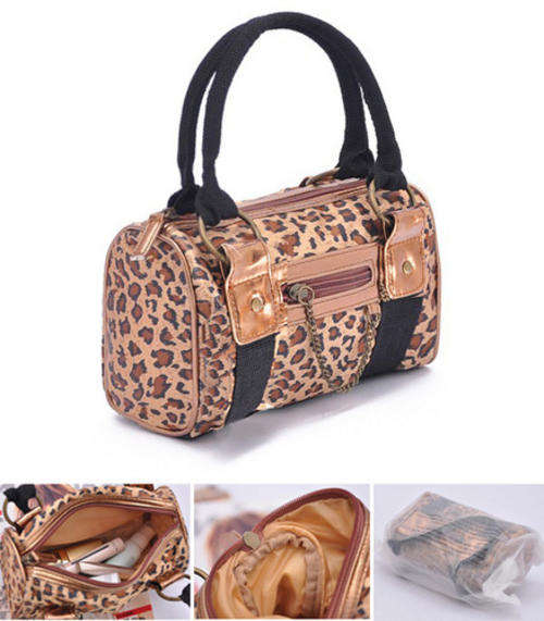 Leopard small  Satin Handbag, Purse