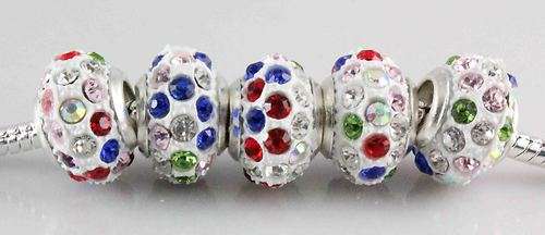 Bead with Crystals, fits most European Charm Bracelets