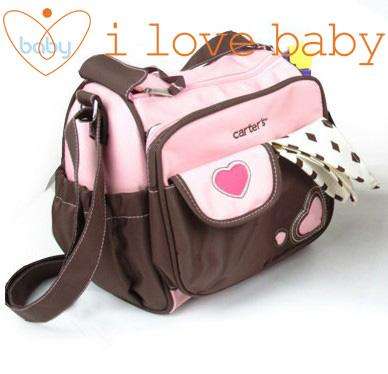 Nappy Diaper Bag Pink / Brown
