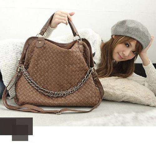On Special - Stunning - Faux Leather Handbag, Brown