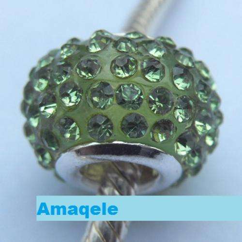 Bead with Swarovski Crystals, fits most European Charm Bracelets