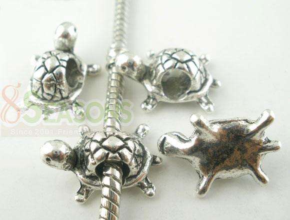 Bead in Tibetan Silver, Turtle