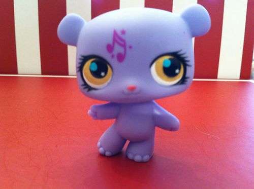 Littlest pet shop, Purple Panda with Clef Musical Note 2883