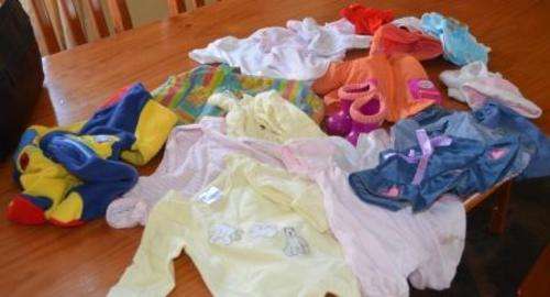 Doll Clothing and bag - dolls size around 18 / 19 cm - secondhand