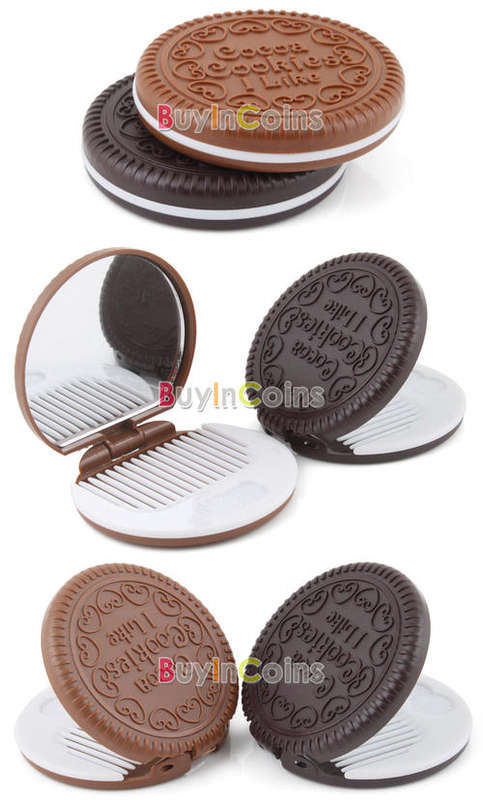 Cute Cookie / biscuit Mirror with Comb