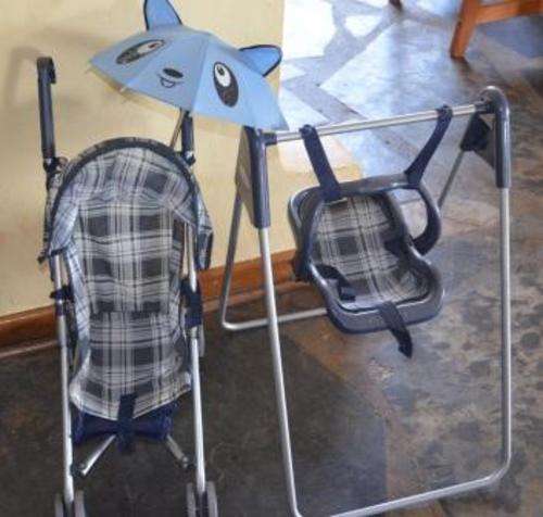 Doll Playset from Graco - Baby swing with baby seat, Stroller, Umbrella