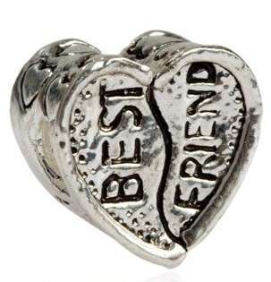 Sterling silver Plated Bead, Best Friends, fits most European Charm Bracelets