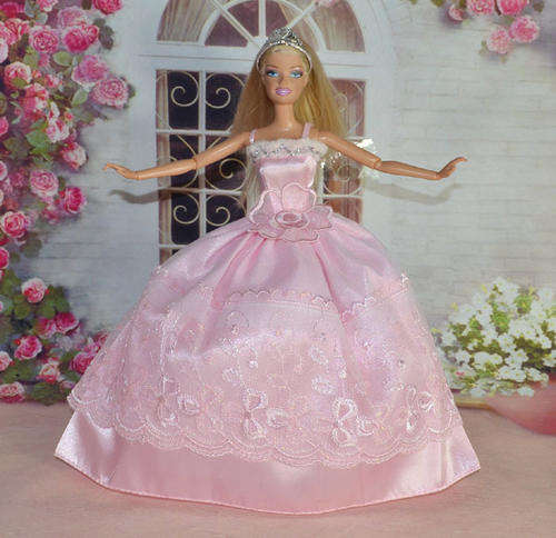 Barbie Fashion House -  Clothes, Handmade, Evening Dress / Gown Pink