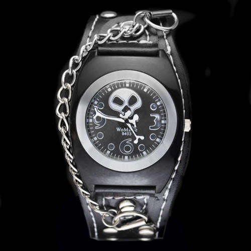Skull Watch / Leatherette Strap