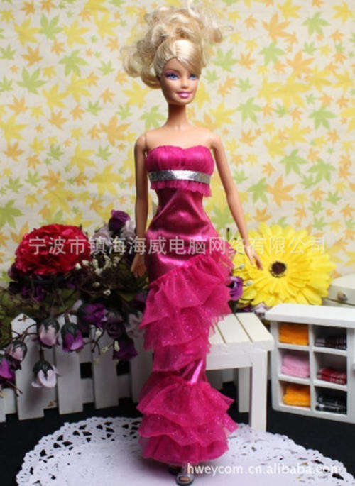 Barbie Fashion House -  Clothes, Handmade, Formal Evening Dress, Gown, Red Carpet Dress