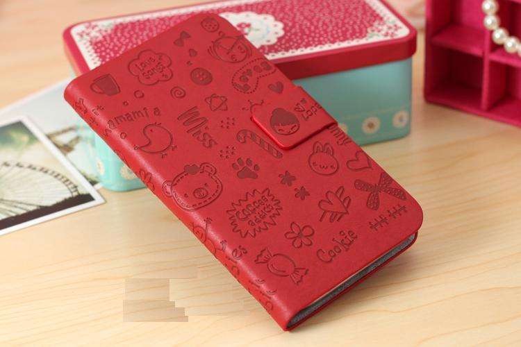 Crazy Auction Cellphone Cover / Pouch Flip PU Leather Cover For Samsung Galaxy S3 III Mini i8190 Red