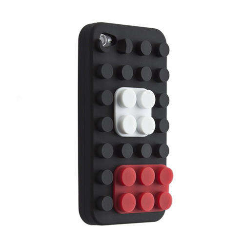 Last one - Cover Lego / Building Bricks for apple iphone 4 4G- Black