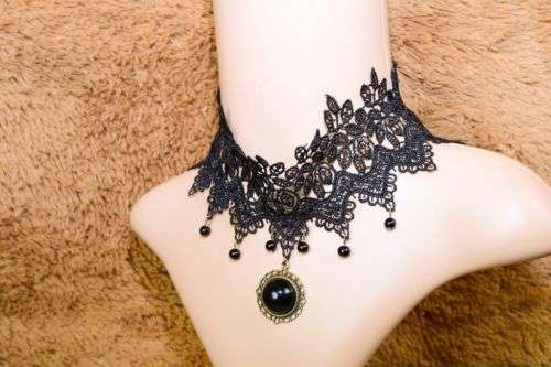 vintage Gothic Black Lace Necklace