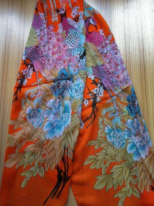New Fashion Woman Beautiful Flower Chinese Silk Long Scarf/Shawl Wrap 160cmx50cm