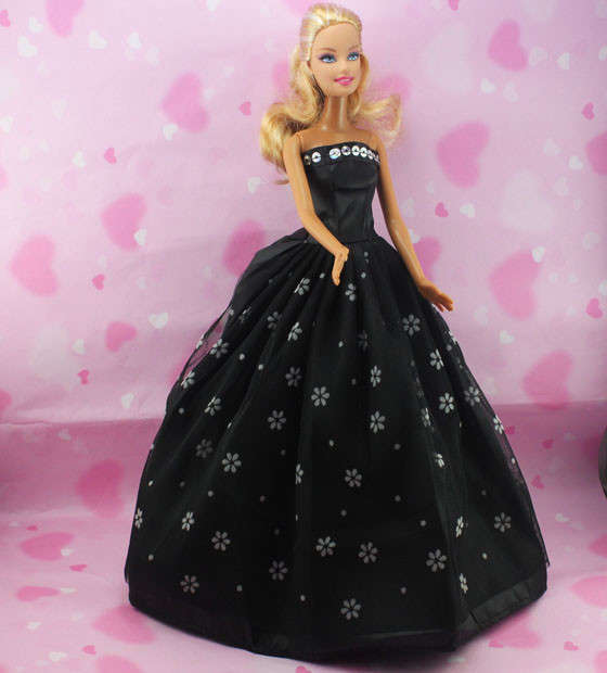 Barbie Fashion House -  Clothes, Handmade, Gown Evening Dress Black