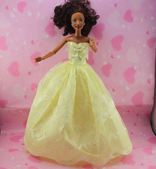 Barbie Fashion House -  Clothes, Handmade, Gown Evening Dress Yellow