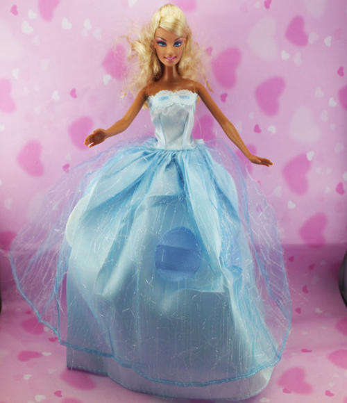 Barbie Fashion House -  Clothes, Handmade, Gown Evening Dress Blue