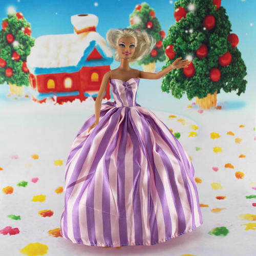 Barbie Fashion House -  Clothes, Handmade, Gown Evening Dress Pink / Purple