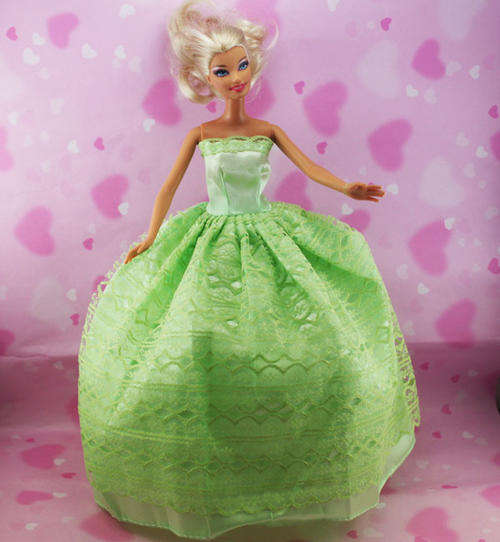 Barbie Fashion House -  Clothes, Handmade, Gown Evening Dress Green