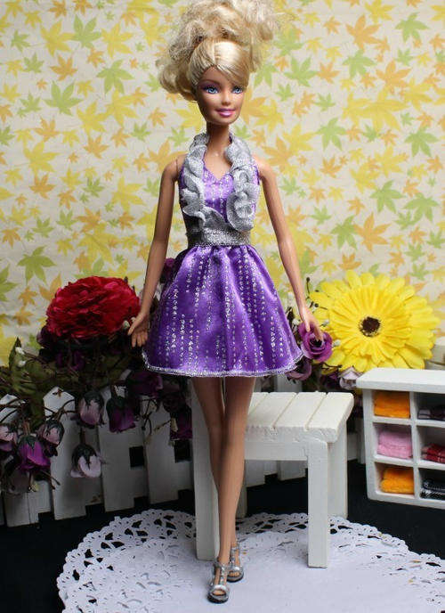 Barbie Fashion House -  Clothes, Handmade, Dress Purple