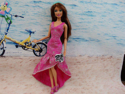 Barbie Fashion House -  Clothes, Handmade, Red Carpet Dress Pink