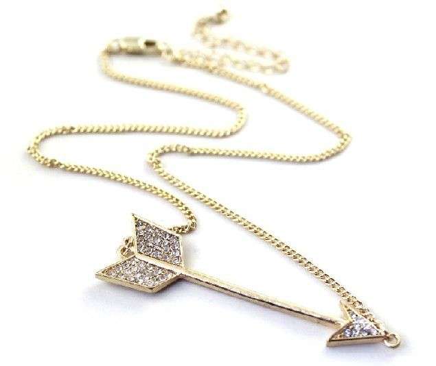 Crystal Arrow Pendant Choker Necklace
