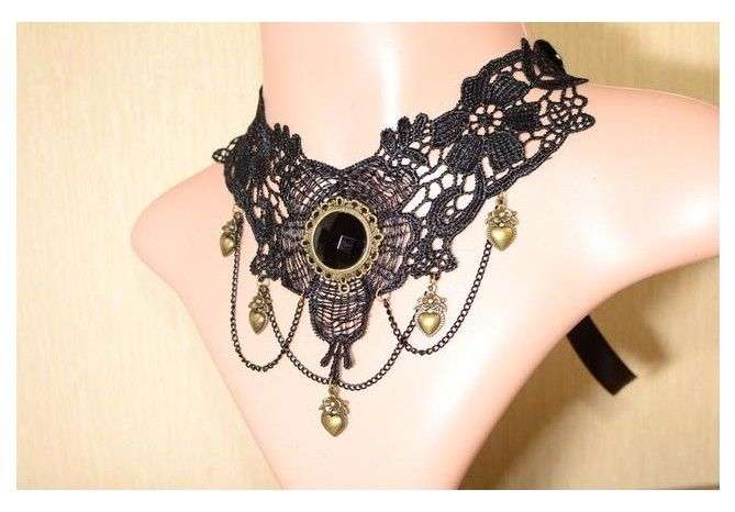 vintage Gothic Lace Pendant Necklace