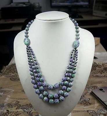 Blue and White color Picasso beads necklace 18''