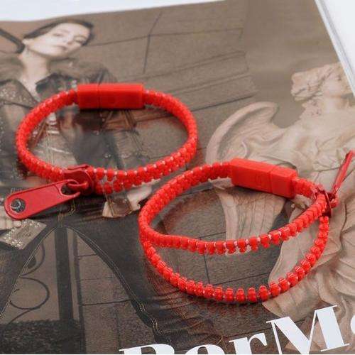 One Fashion Bracelet - Unisex Colorful HipHop Acrylic Rock Punk Zipper Zip Shaped Bangle Bracelet