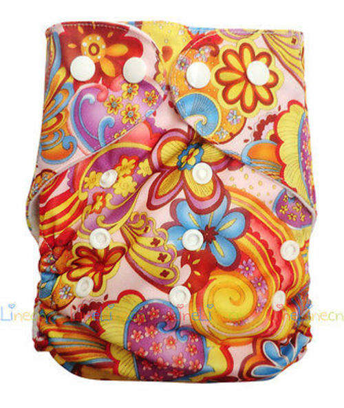 Hot New Baby Washable cloth - diaper nappy cover without insert - Pattern: Flowers