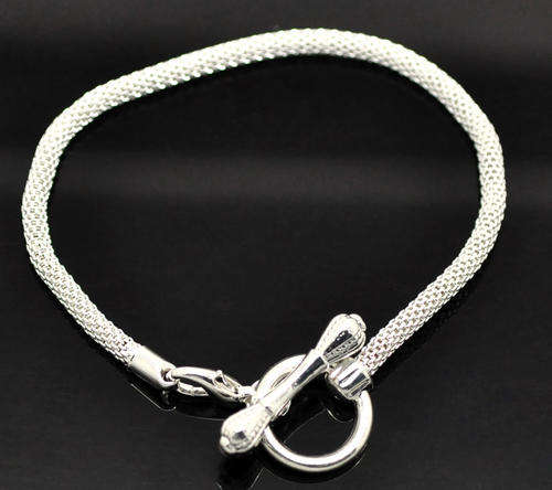 Fashionable bracelet, Toggle Bracelet in Silver Tone, can be used for European Charms, 19 cm