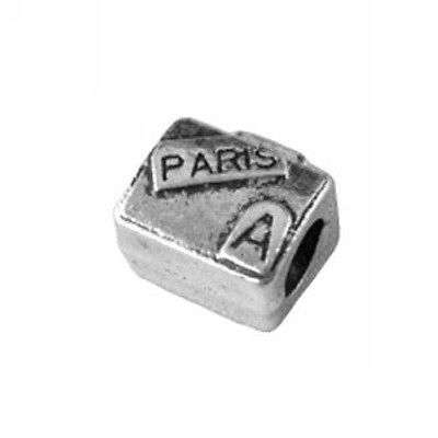 Special - Tibetan Silver Bead fits most European Charm Bracelets - Suitcase