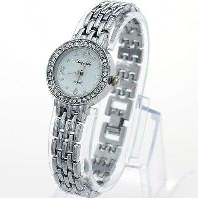 Ladies Luxury Bracelet Watch in Silver with Crystals - watch face classic size (not too large)