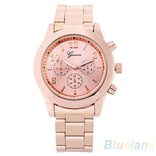 Unisex Womens Mens Popular Geneva Stainless Steel Wrist Watch