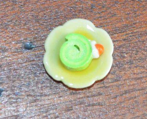 Miniature Food, Re-ment, Collectable Handmade Dollhouse Miniature Swiss Roll on Plate