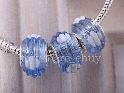 Bead, Murano Style Bead, Blue- fits most European Charm Bracelets