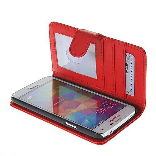 Faux Leather Side Flip Pouch Case Cover For Samsung Galaxy S5 S V G900