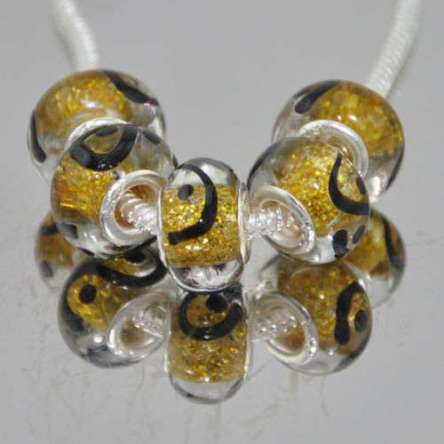 Bead - Murano Style  Beads - fits most European Charm Bracelets